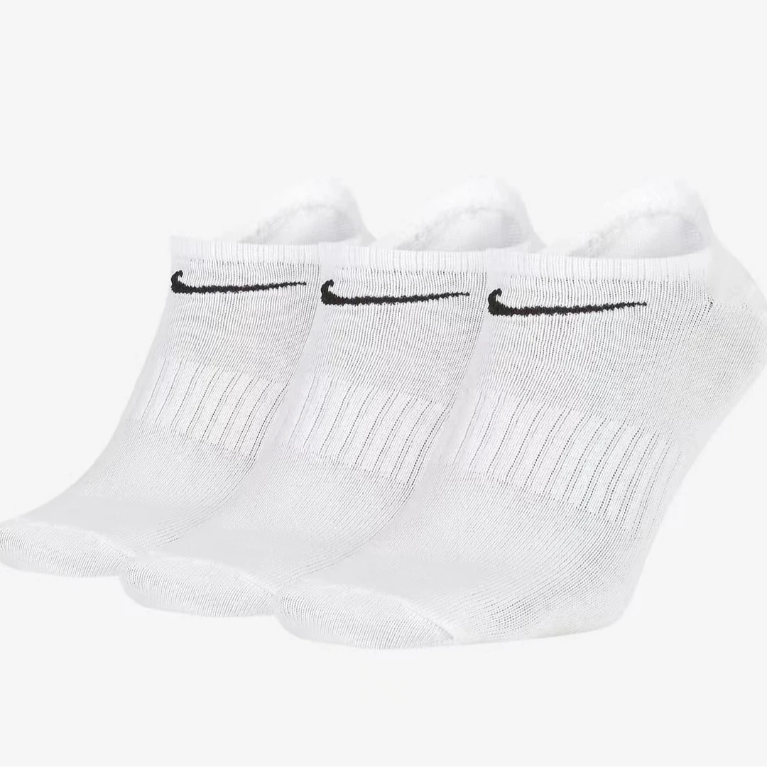 耐克中性白色舒适速干训练船袜三双装SX7678100