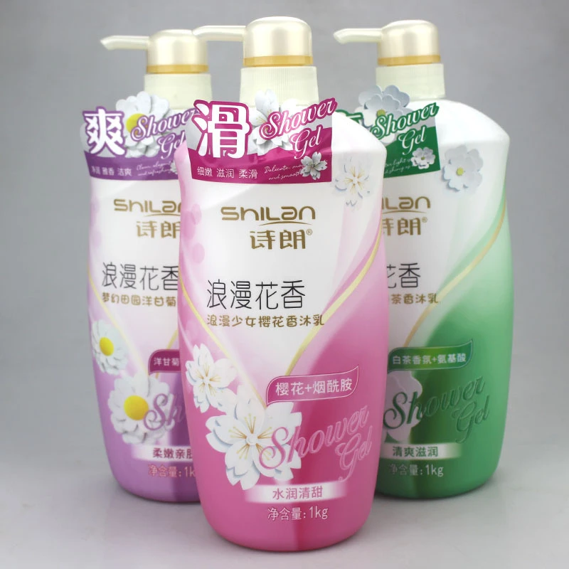 诗朗持久补水美肌留香嫩肤国货家庭装去屑控油保湿花香香氛沐浴露