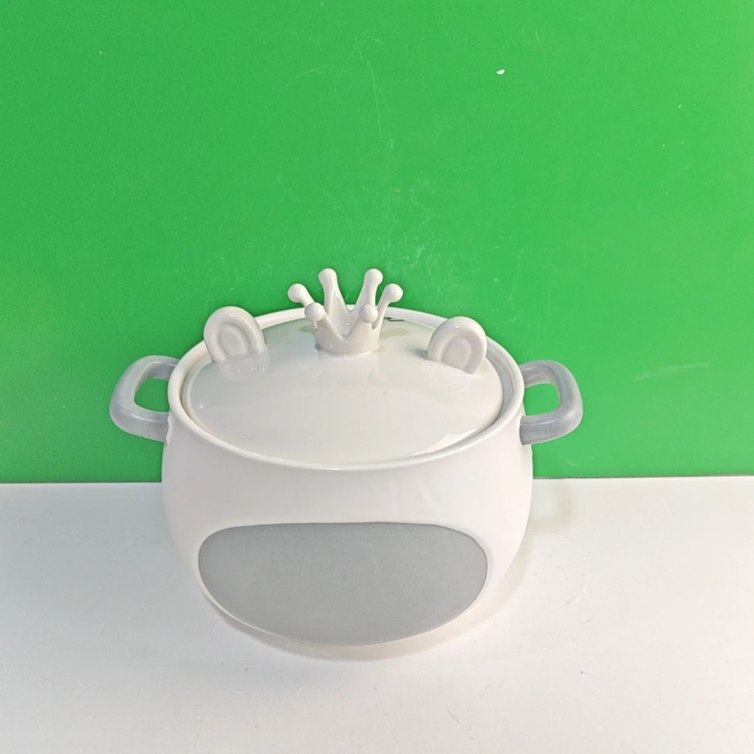 4547 炖盅带盖（口径18高13.5盖口径16.5）陶瓷餐具不带礼盒B10F