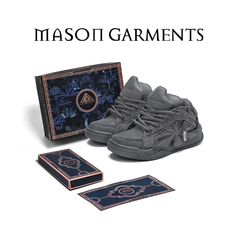 MASON GARMENTS 星辉 时尚休闲板鞋百搭潮鞋礼盒装男女款摩登灰