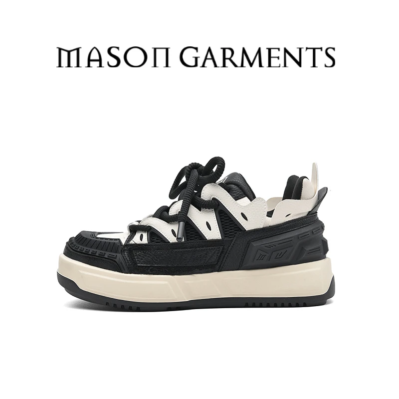 MASONGARMENTS面包鞋舒适耐磨休闲ro板鞋情侣款玄青黑熊猫白潮流