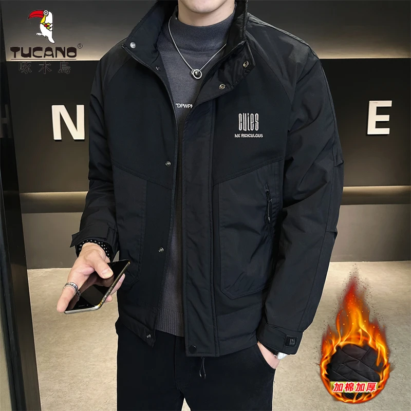 TUCANO/啄木鳥高品质加棉加厚冲锋衣外套立领拼接保暖舒适夹克