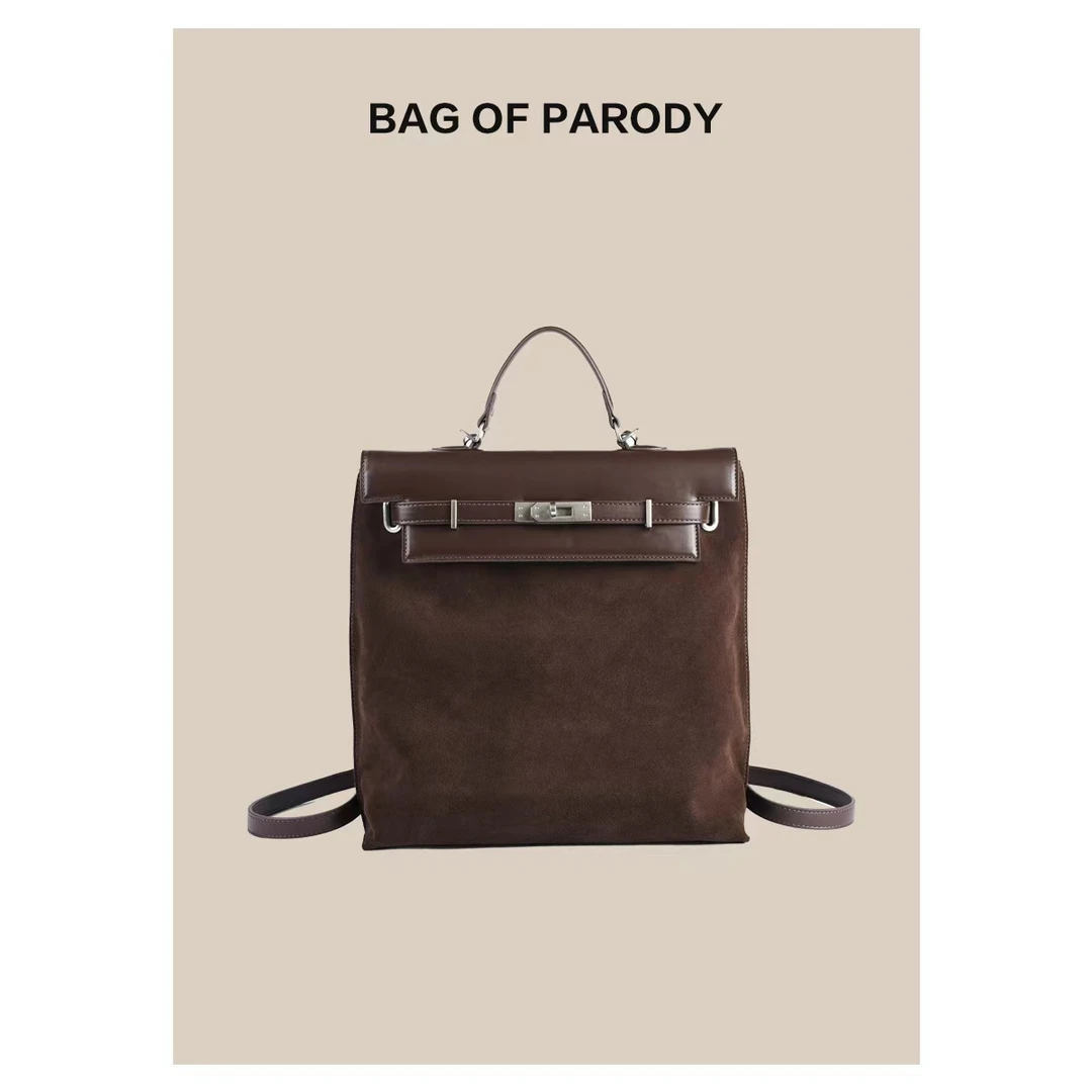 bag of parodyBag of parody新款小众设计牛皮凯莉双肩包11