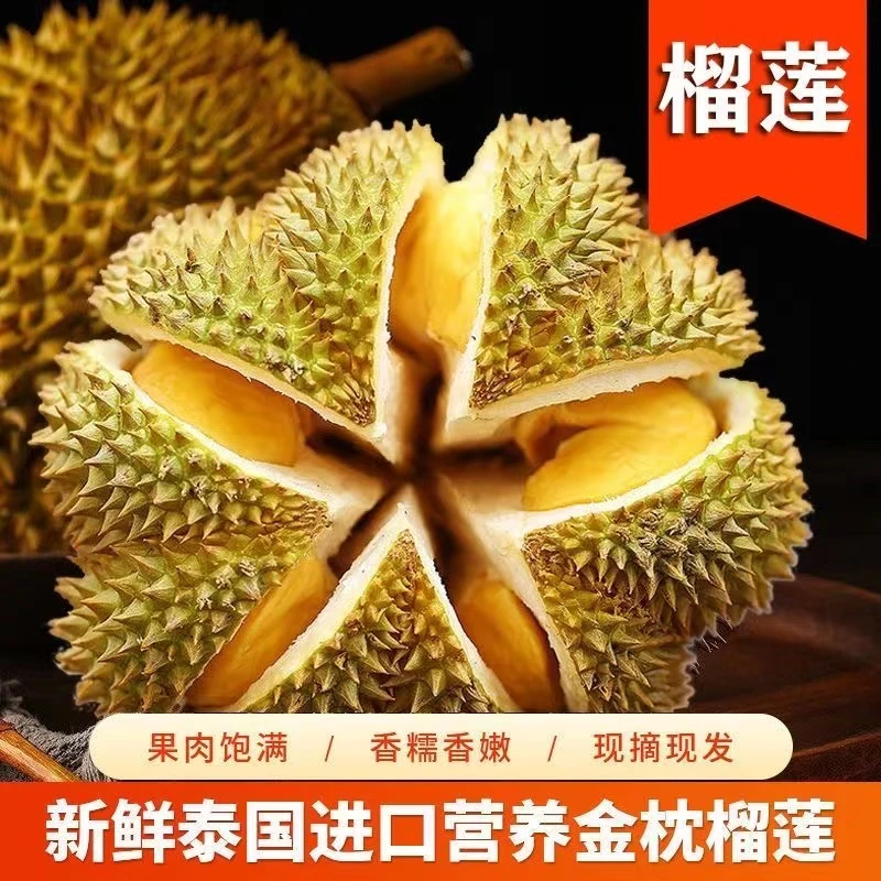 泰国进口巴掌果金枕榴莲新鲜当季水果榴莲带壳鲜果肉整箱10斤包邮
