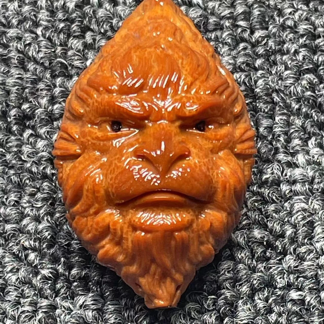 天然印尼大橄榄核雕刻指环穿配大圣3.2左右166号（无礼盒）