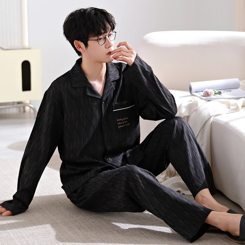 【纯棉】睡衣男秋季2023年新款纯棉长袖秋冬款男士睡衣大码家居服