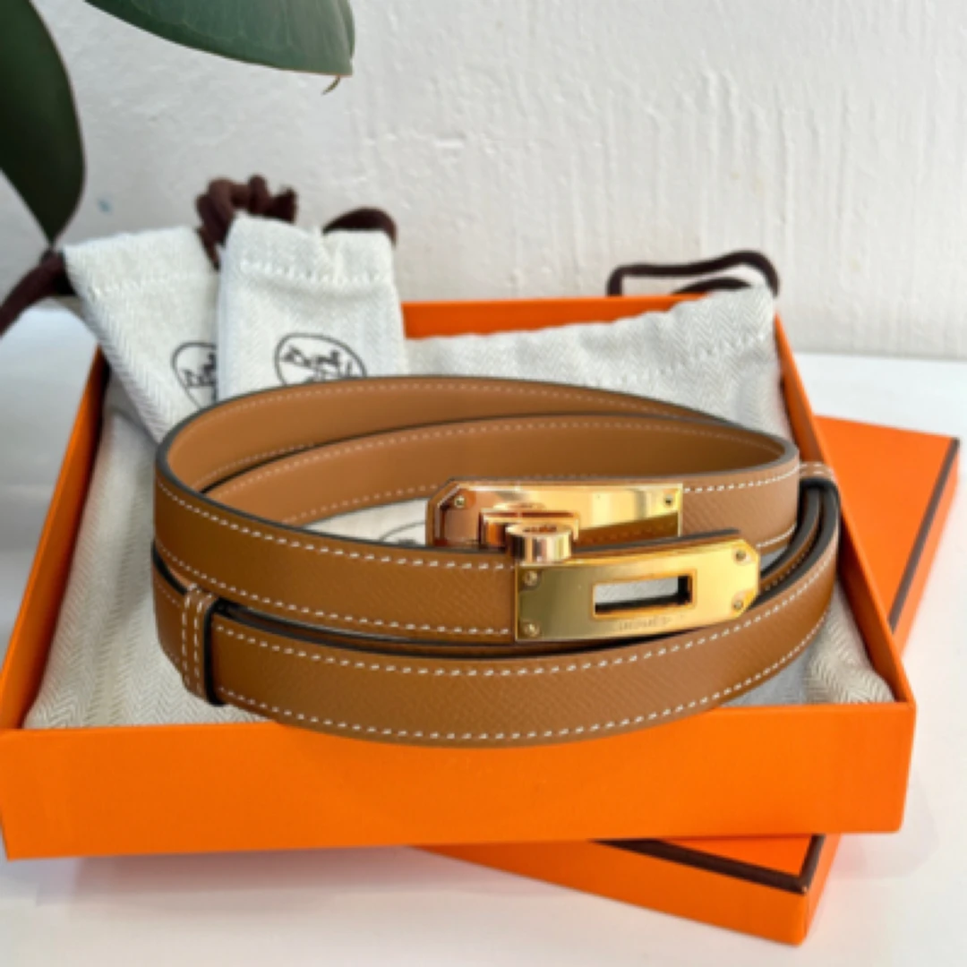 全新未使用 Hermes/爱马仕 爱马仕Kelly 金棕腰带 闲置品
