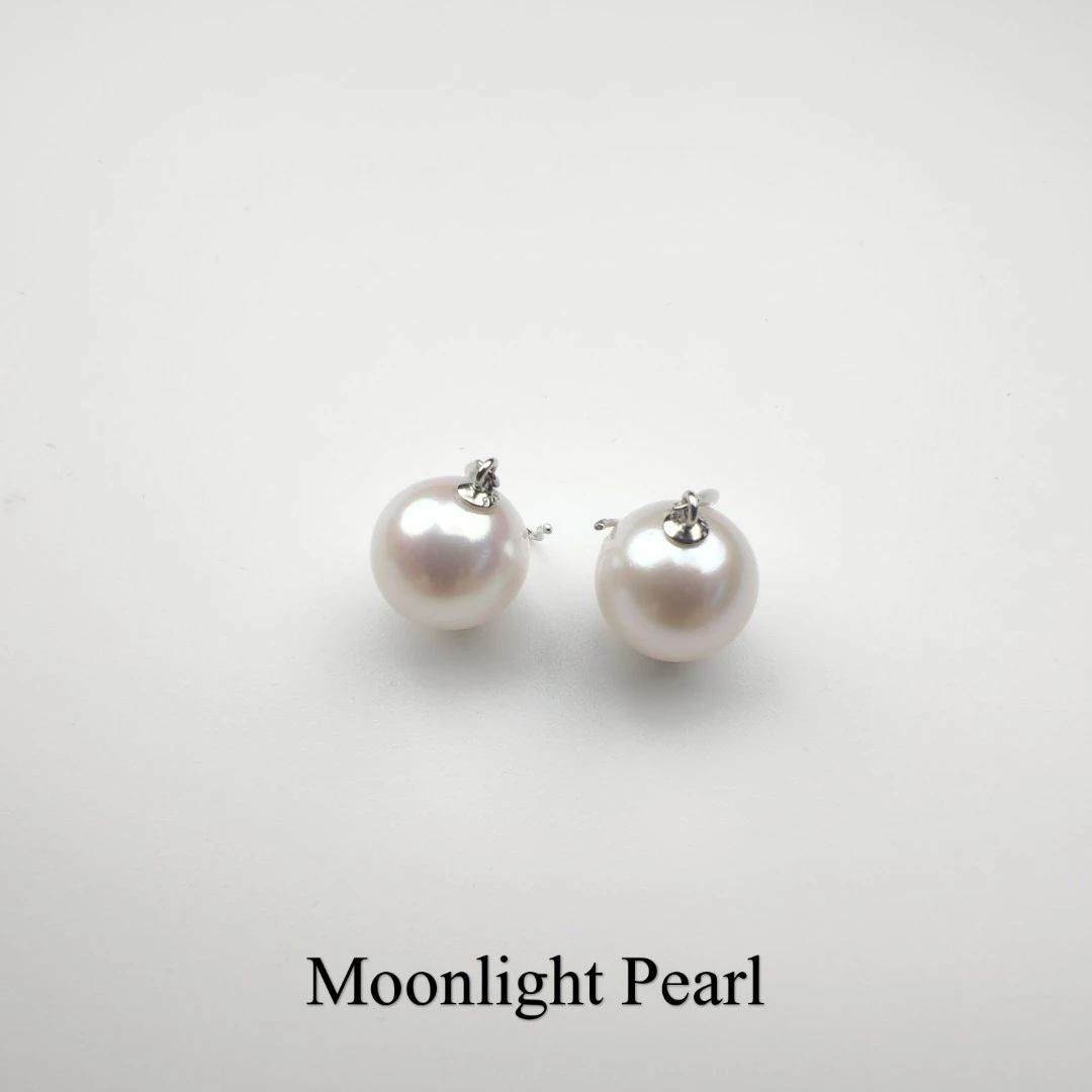MOONLIGHT/月广明MLP1039 S925极光冷白无核淡水珍珠耳坠 11-12mm