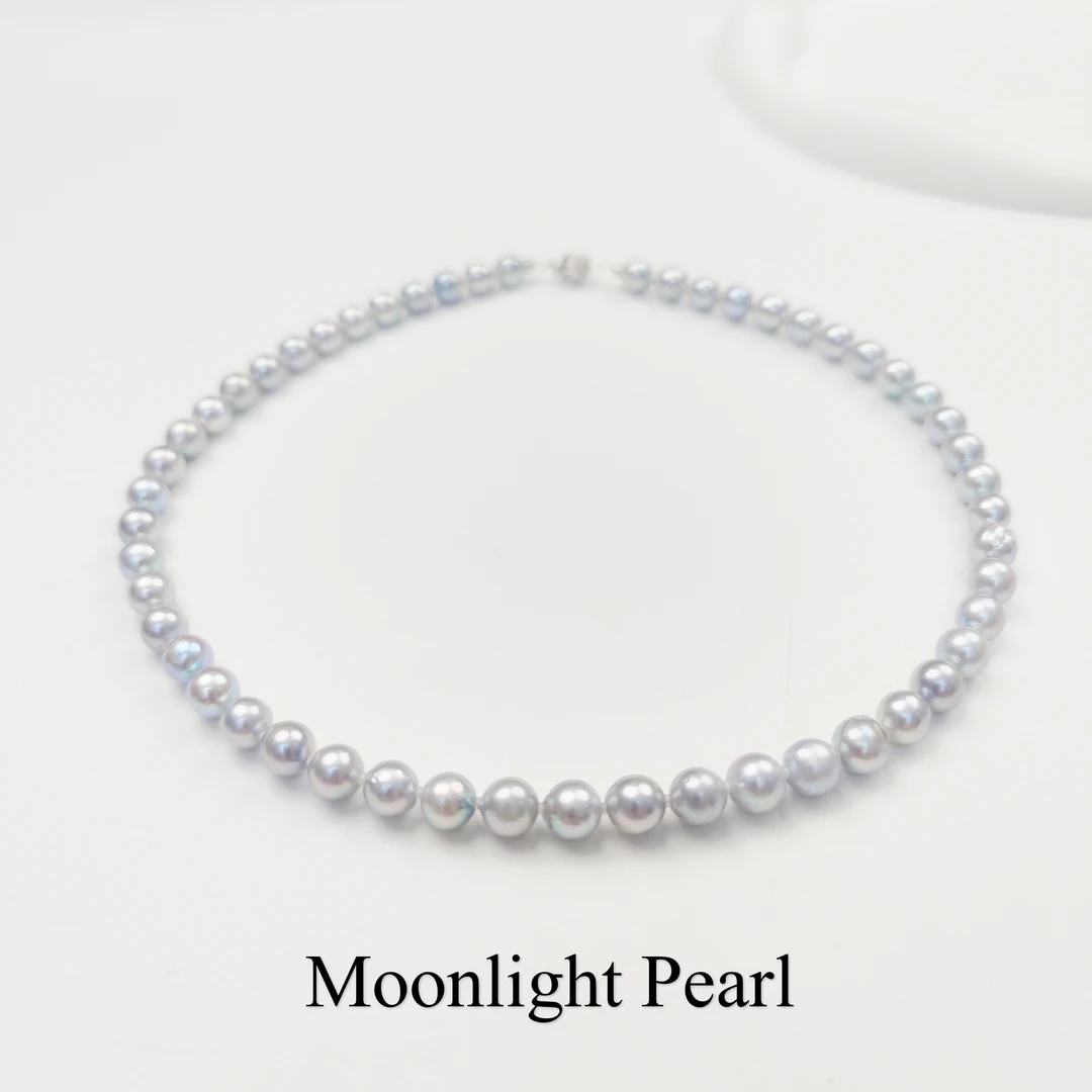 MOONLIGHT/月广明【赤炎蓝玫】MLP2169 14K白金海水真多麻珍珠链