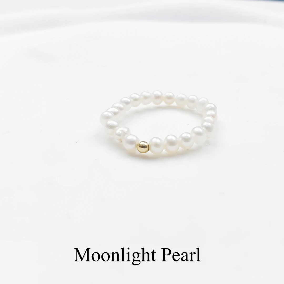 月廣明MLP4026 金豆豆无核冷白珍珠戒指—港码10-14通用【不带证书】