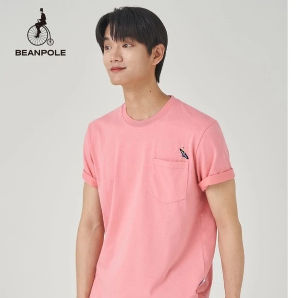 BEANPOLE滨波 23夏季新男士多巴胺休闲刺绣口袋短袖T恤BC3442C41