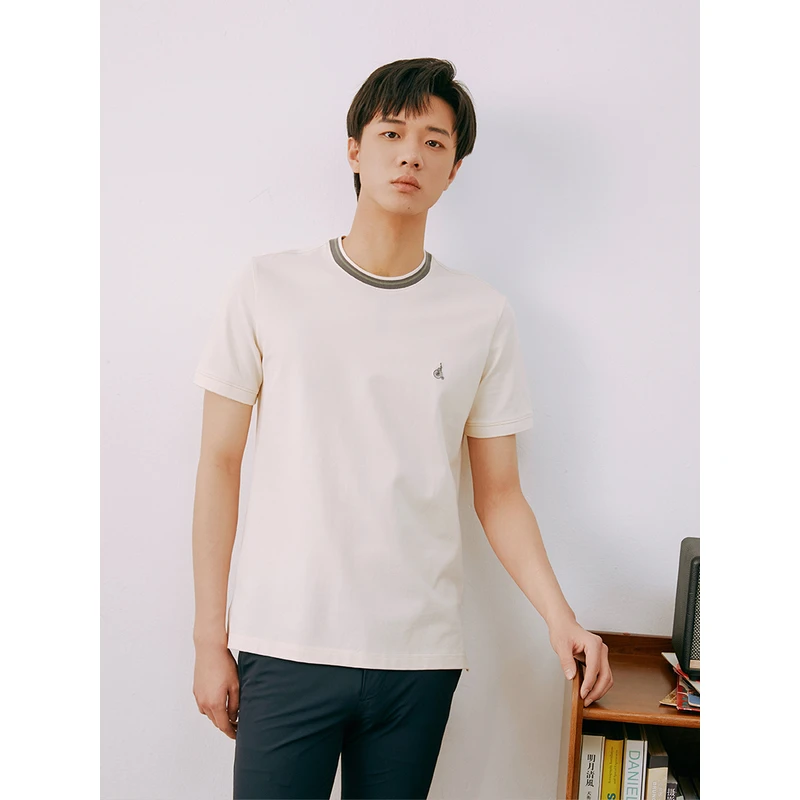 BEANPOLE滨波 春夏新男设计感条纹领休闲简约短袖T恤BC3342Z08