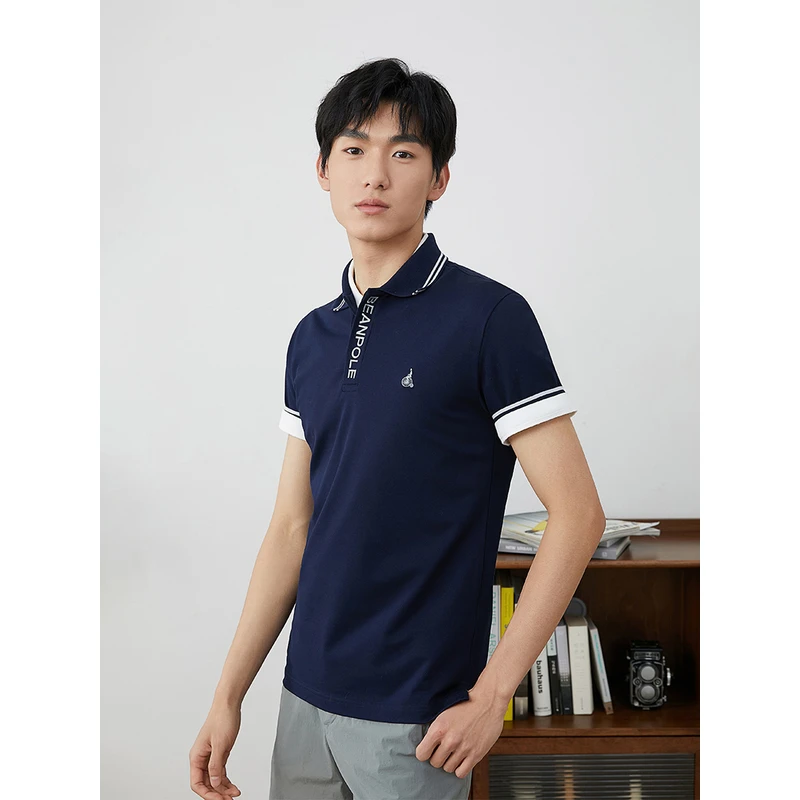 BEANPOLE滨波 春夏新男士字母logo商务休闲短袖polo衫BC3342Z83