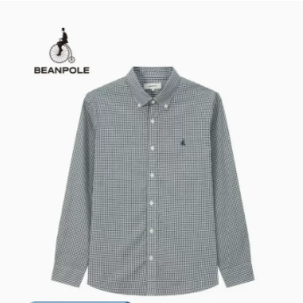 24FW早秋新款男士绿色商务微朝阳格长袖衬衫BC4764C51