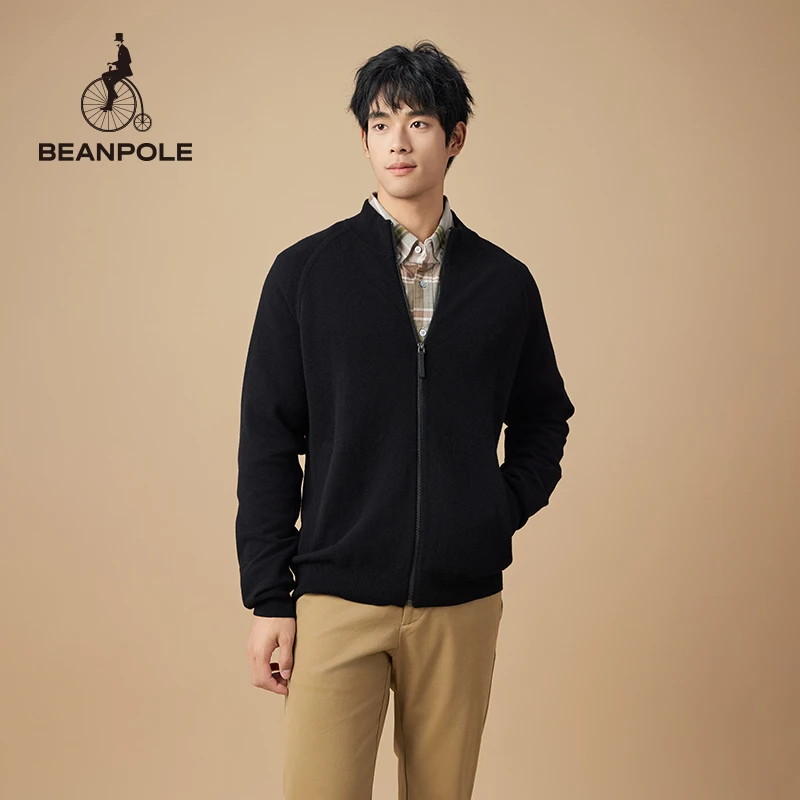 BEANPOLE秋冬开衫男 绵羊毛混纺经典立领休闲拉链开衫BC485AZ02