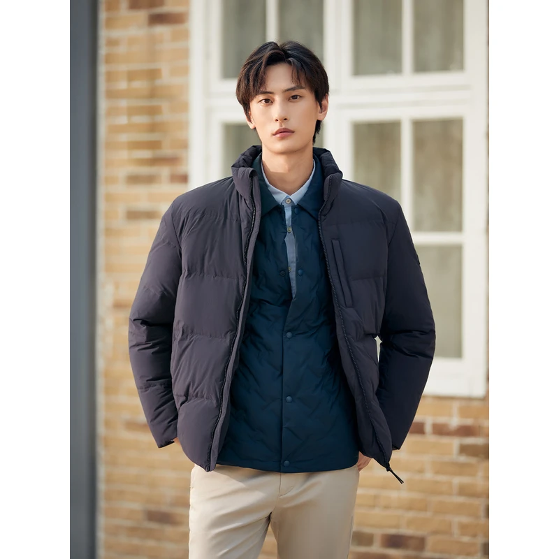 BEANPOLE【鹅绒面包服】男 平行绗缝无帽立领静奢风羽绒服BC3X38Z05