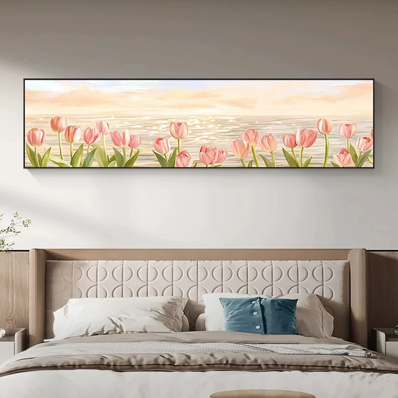 手工砂岩北欧奶油风卧室现代简约小清新酒店客厅墙壁画床头40150