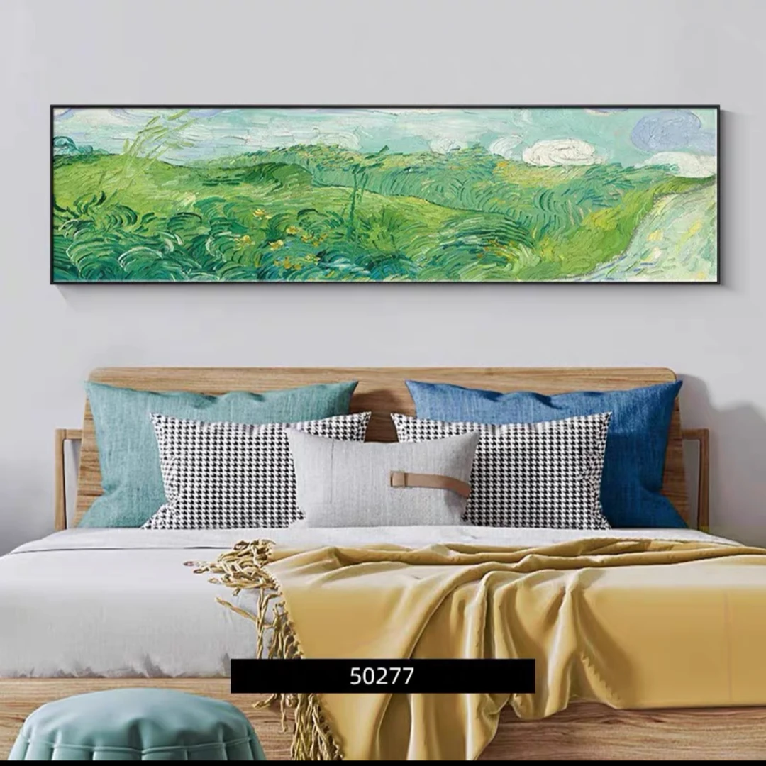 罗纳河上的星夜油画挂画卧室床头装饰画梵高名画墙面壁画40150