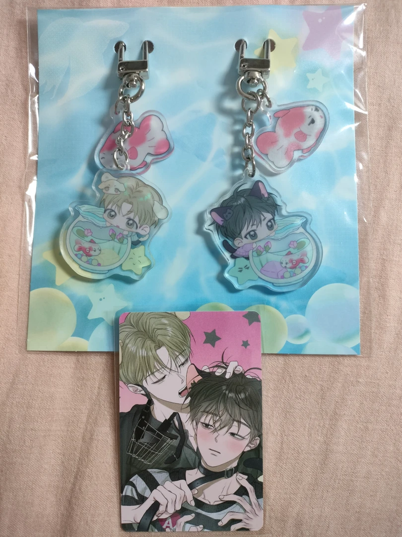 【直拍包邮】花凋落的池塘钥匙扣2个+小卡一张默认官瑕售出不退换