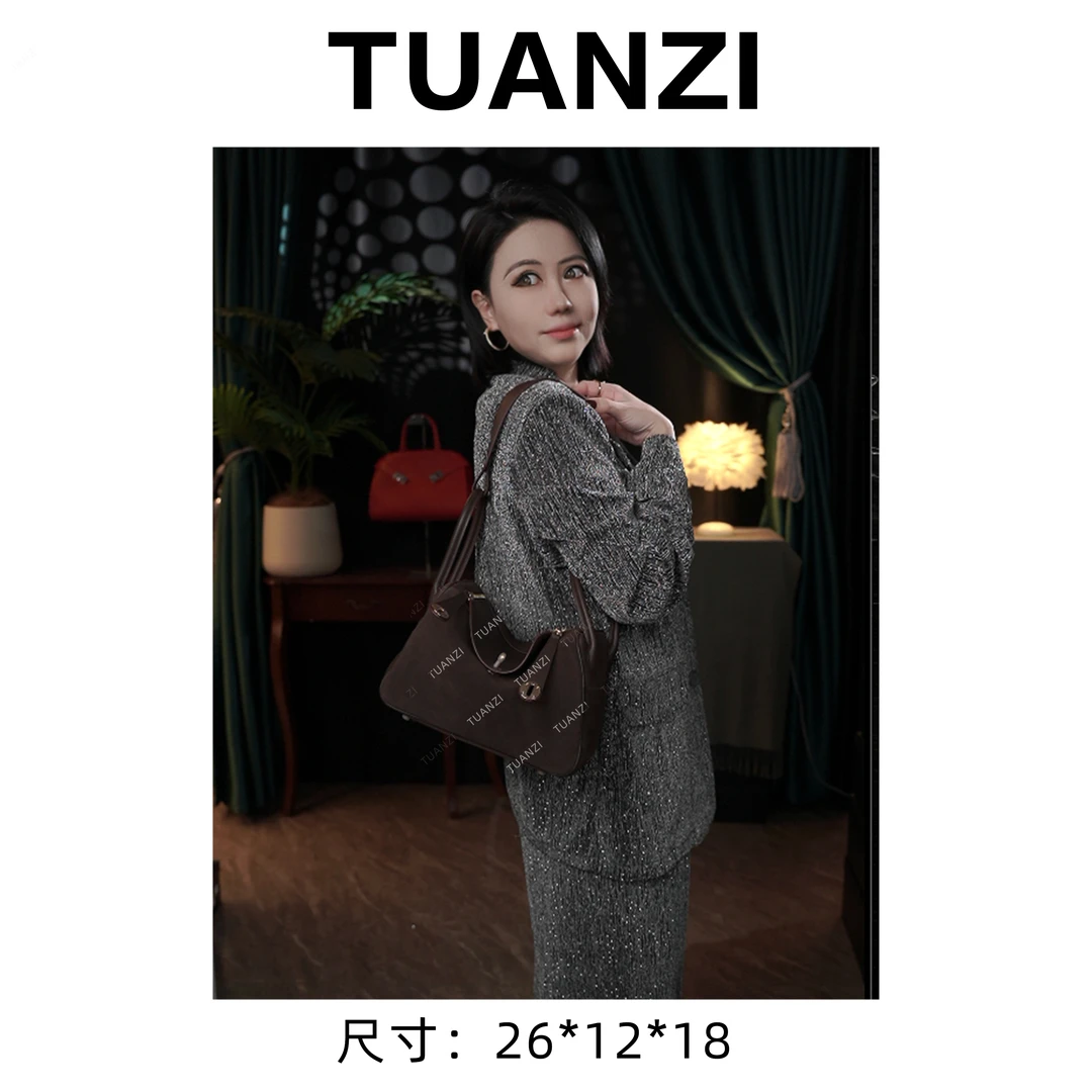 【26cm】手提斜挎腋下TUAN′ZI定制真皮女包XKY-10073-坞木色