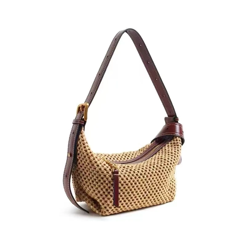 【高端玩家】XKY-3610-咖色 新款休闲百搭经典腋下斜跨女包