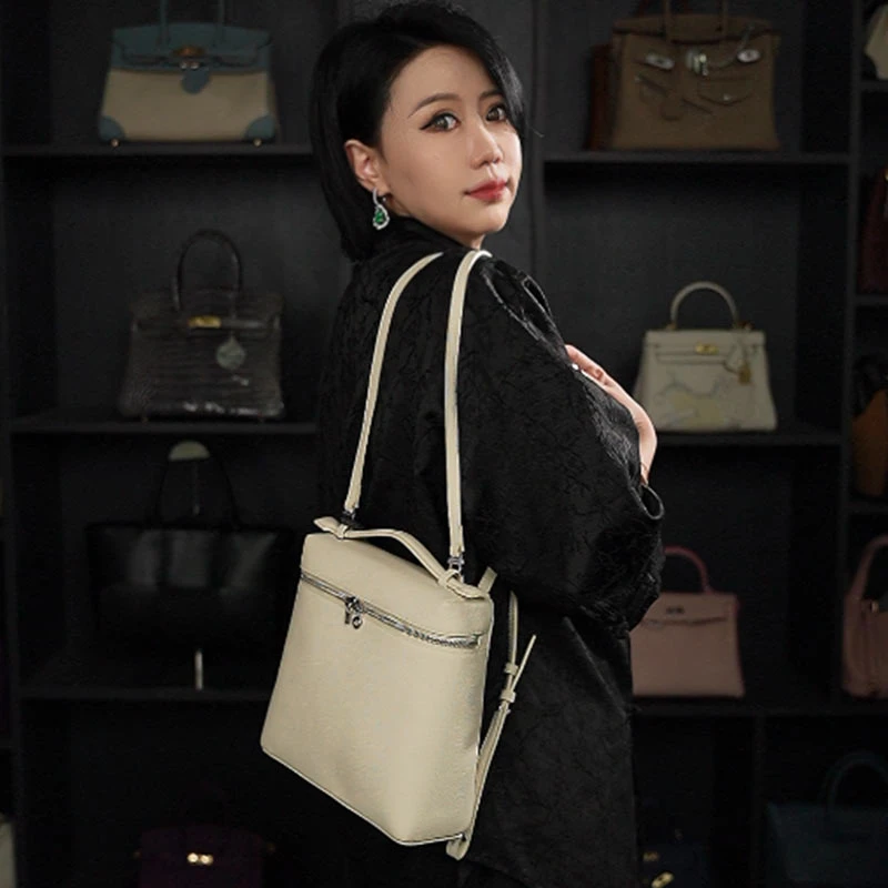 【高端玩家】J-2530-奶昔白 新款头层皮单肩包百搭斜跨女包 22*7*21