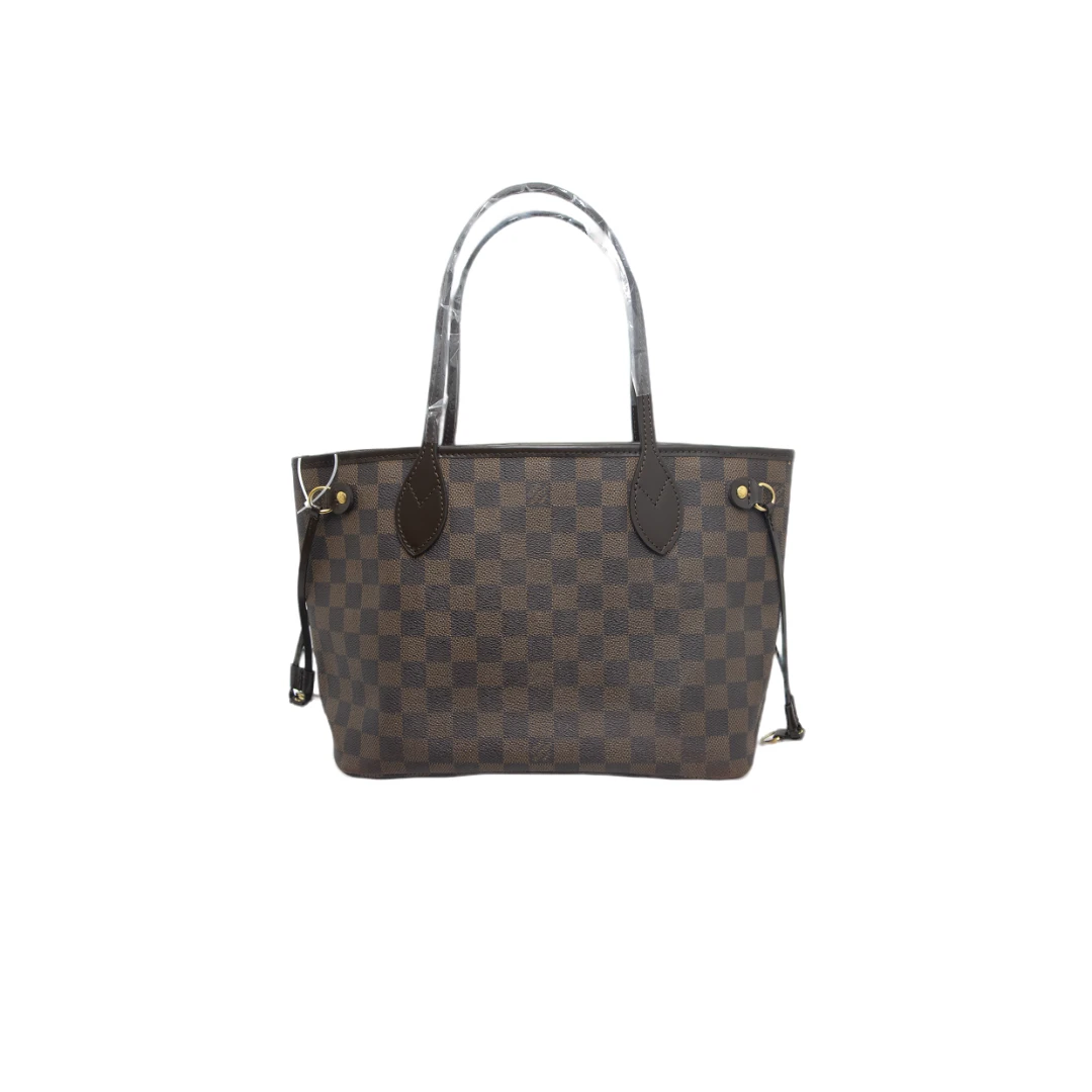 99新 LouisVuitton/路易威登  安琳/nf棋盘格小号/购物袋/红内里