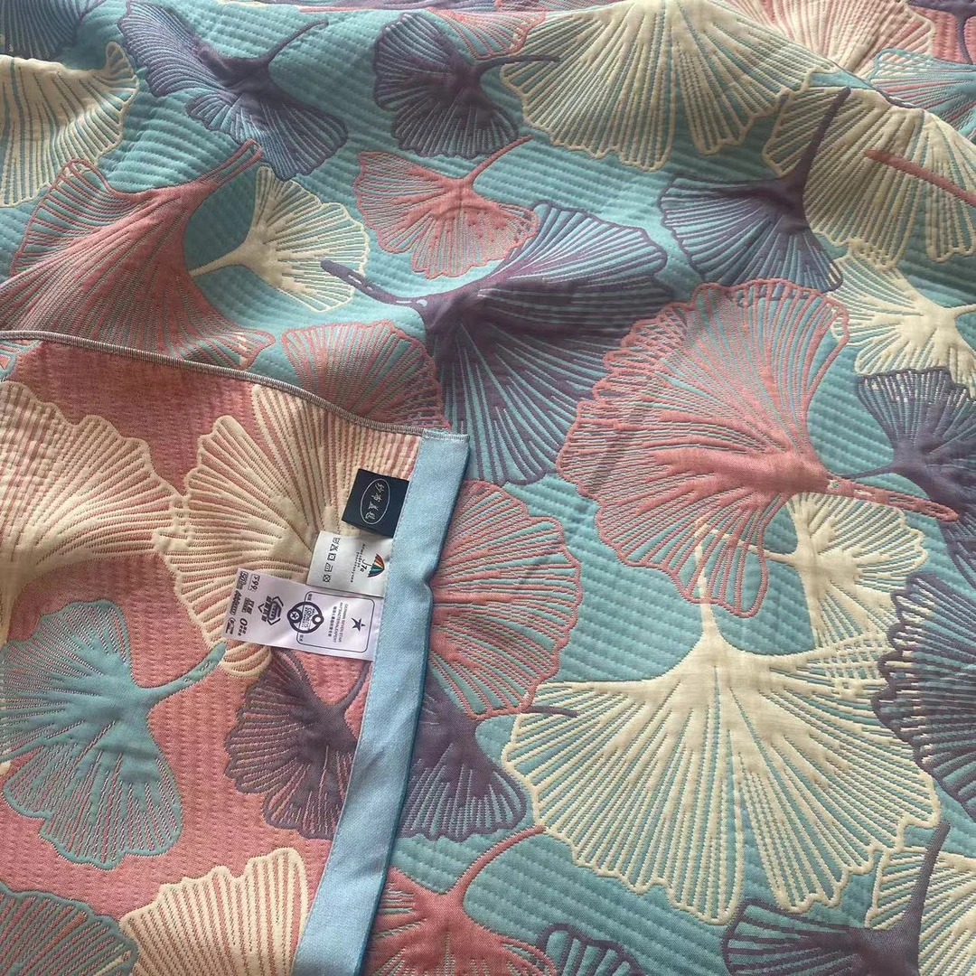 【银杏】（微瑕）150*200cm蓝色多功能床盖布床多功能细纱多层柔软