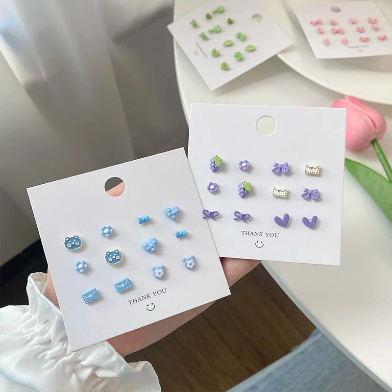 合金耳饰 新款耳钉学生ins小众抗过敏耳饰甜美百搭耳骨钉夏天耳环