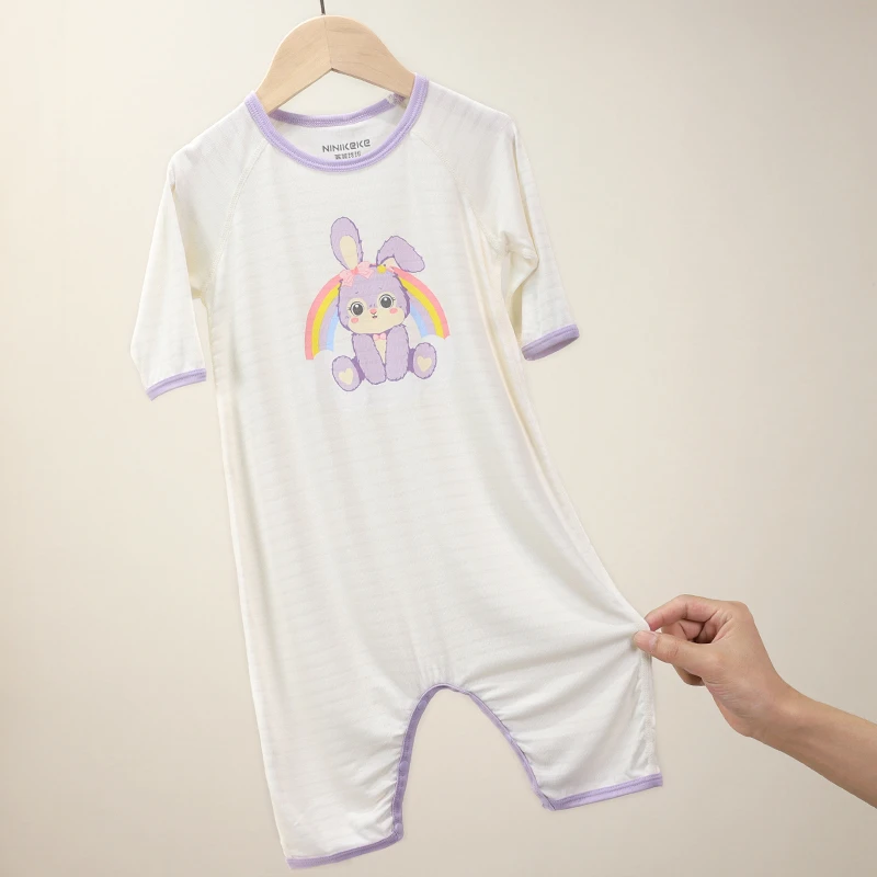 新品 DDM-N 23126 优可丝 空气条儿童睡衣夏季宝宝连体爬行裤开档