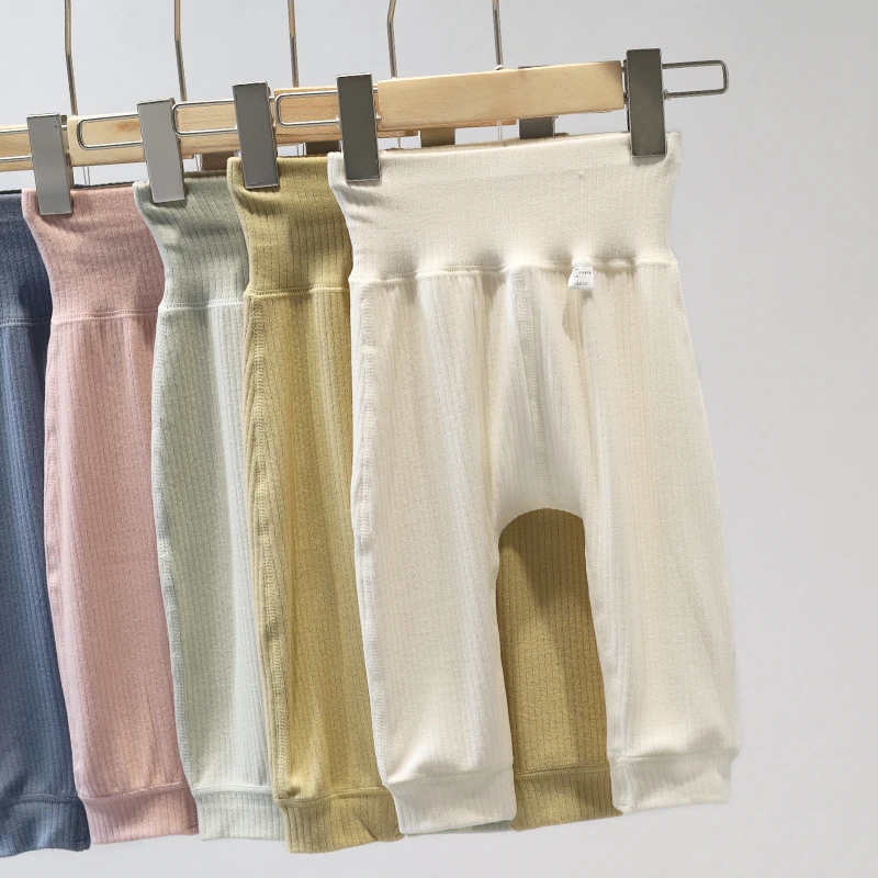 NNKK  22304 抽条慕斯暖绒儿童小童高腰PP裤 宝宝婴幼儿护肚秋裤