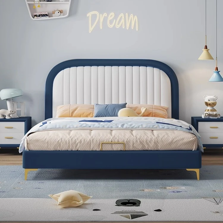 钢琴键床男孩女孩儿童床小户型单人床卡通床粉色公主床简约1.2米