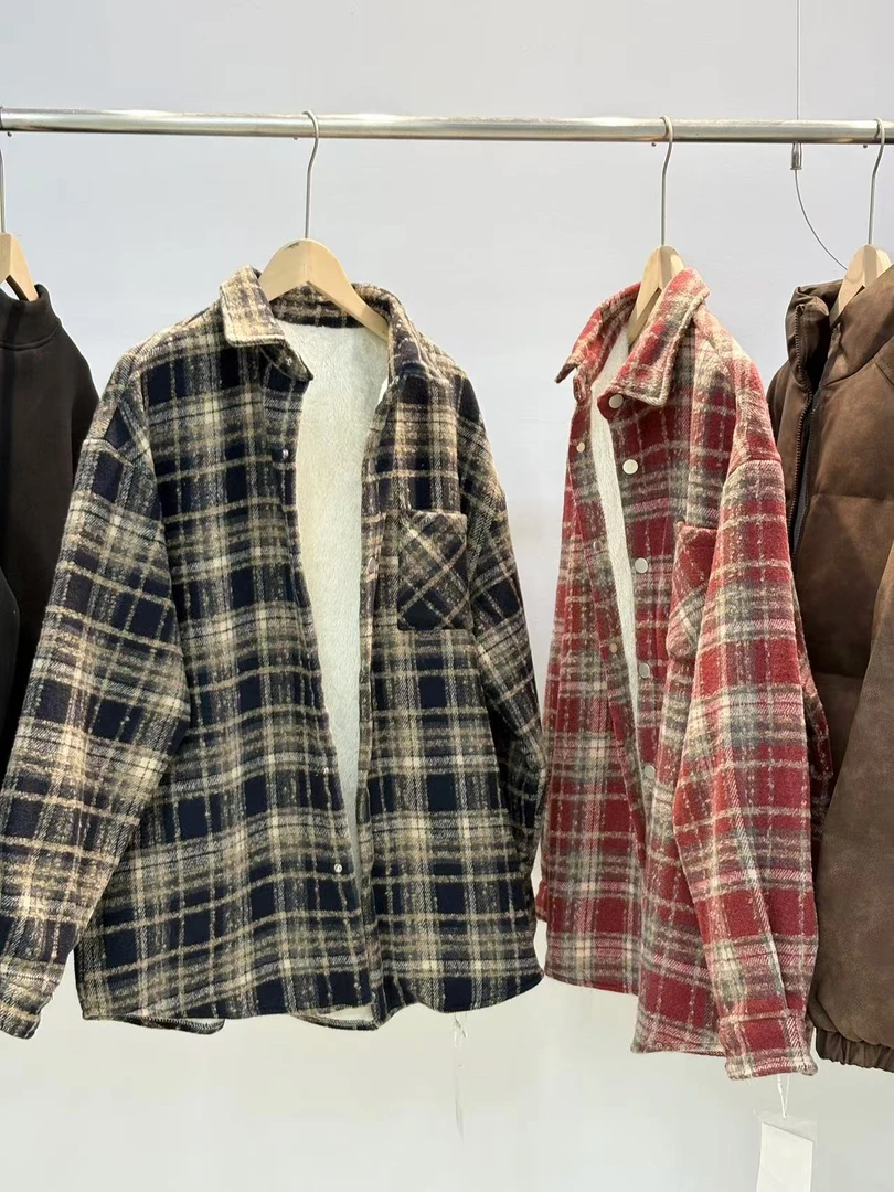 HC24951 冬季新款港风大码高街百搭休闲小香风加绒外套夹克