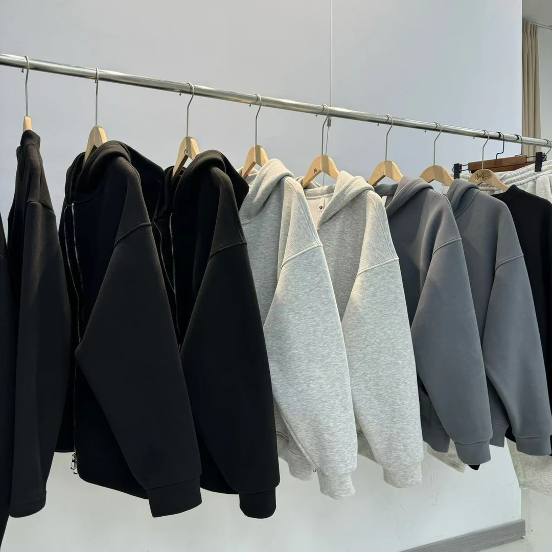 KS888 X 年后发货 连帽开衫秋冬宽松百搭情侣上衣纯色开衫外套