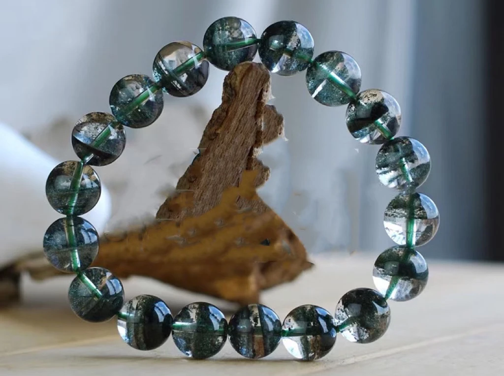 天然巴西绿幽灵聚宝盆千层手链男女同款手串基地发货多样性发一