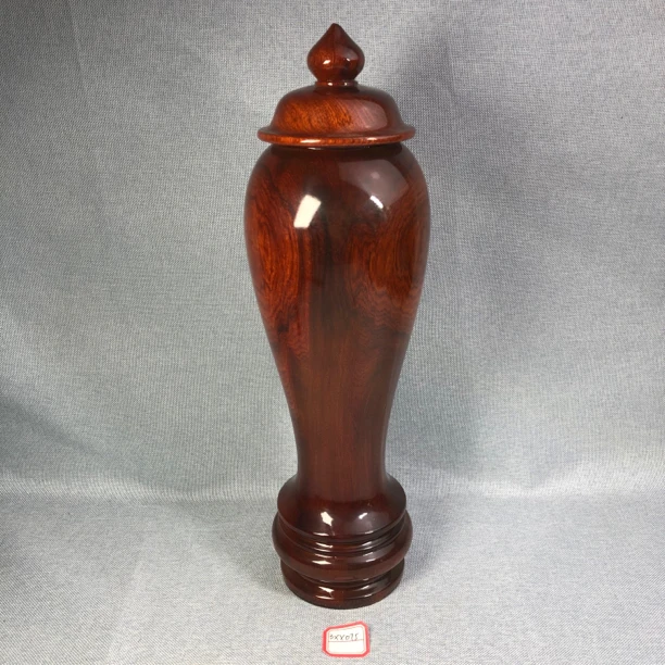 3xx075缅甸花梨木将军罐，高度直径高约：36.5/10cm，1570g