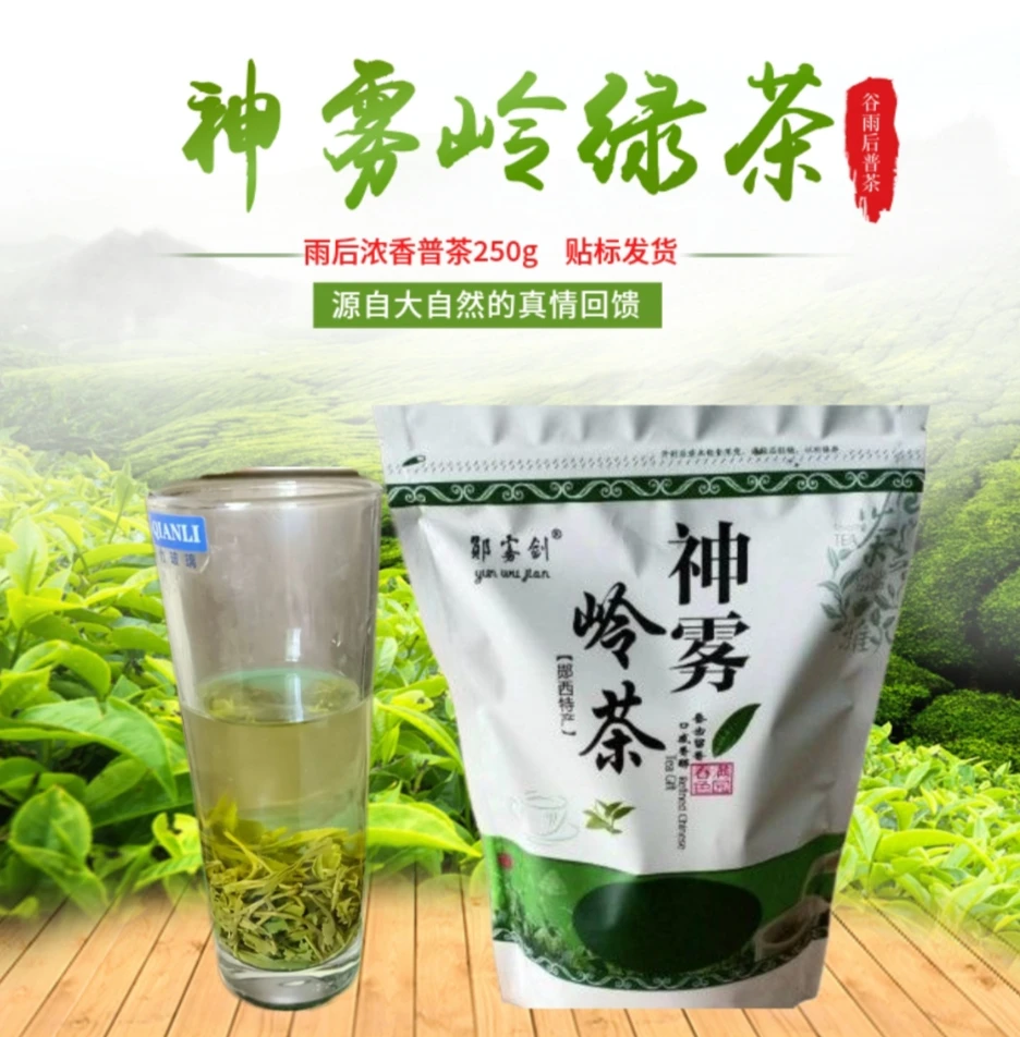 郧西县神雾岭2025谷雨后手工普叶浓香型荒野绿茶250g袋装厂家直销