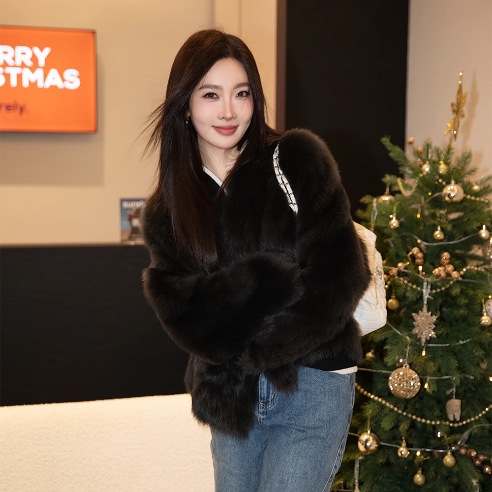 【娅忆】托斯卡纳直毛绵羊毛皮皮皮毛一体女外套简约轻奢设计师2