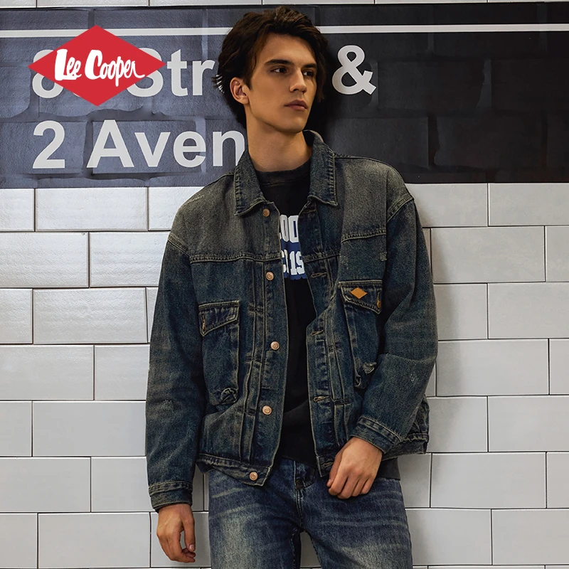 LEE COOPER经典美式复古牛仔外套男2025新款潮流美式夹克外套男士