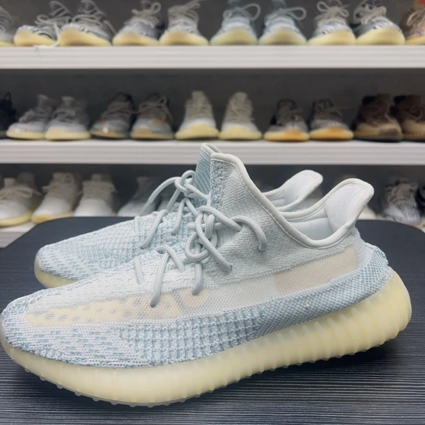 【中古二手】46码adidas椰子350冰蓝 无原盒 全新参考价3999 休闲鞋