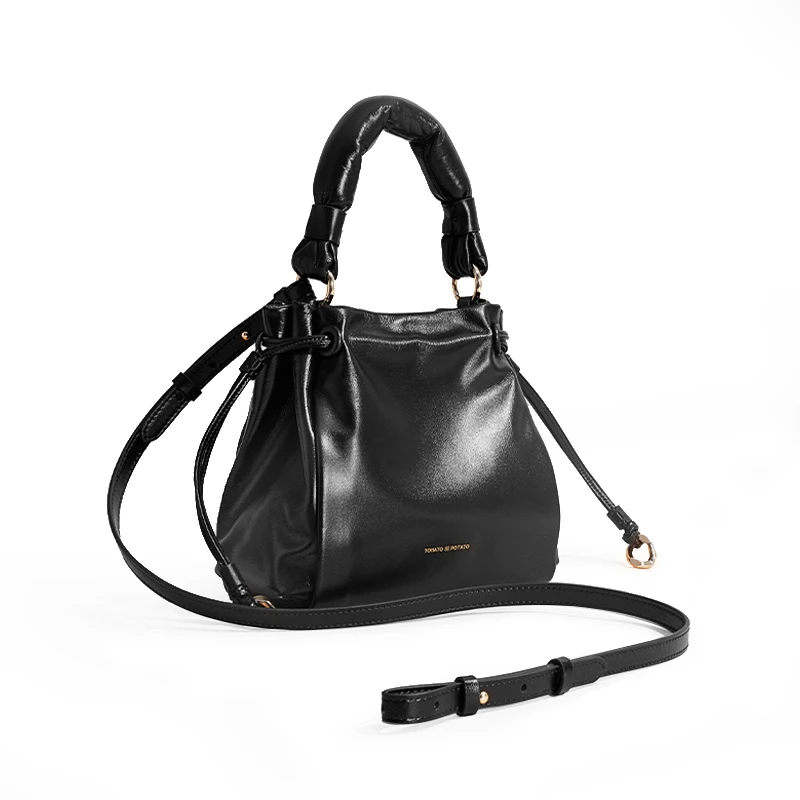 【乔帮主高奢女包】单肩包斜挎包手提包牛皮托特包时尚休闲百搭黑色