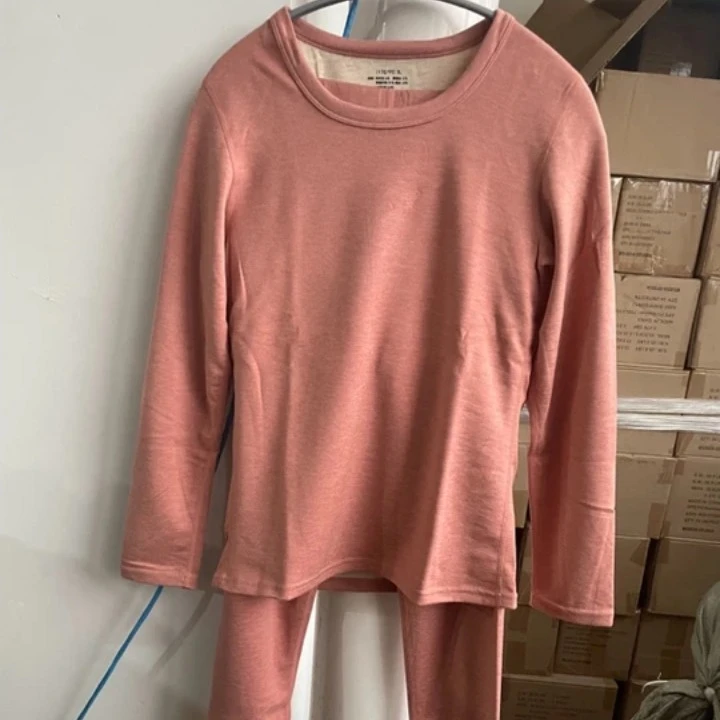 羊毛蚕丝圆领保健内衣女