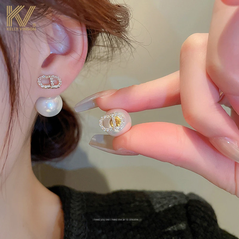 CD字母珠珠耳钉两戴小众设计感气质轻奢耳饰33