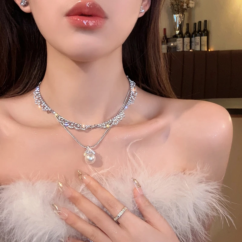 合金项链 浪漫美学~珠珠项链轻奢高级感颈链小众设计感锁骨链470