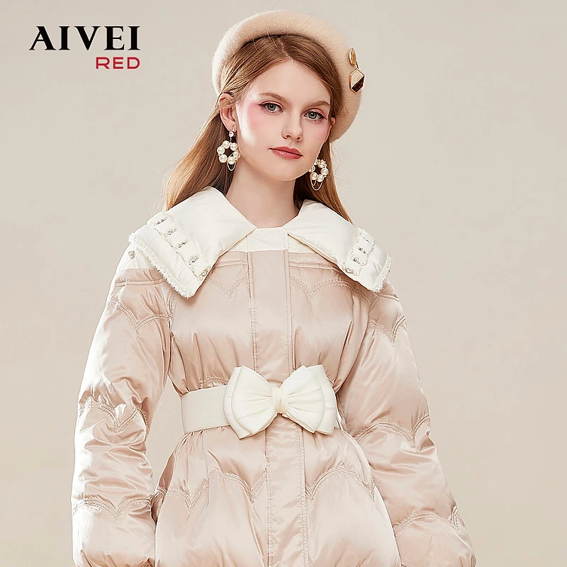 AIVEI新温柔气质收腰citywarm绗缝羽绒服Q0660127