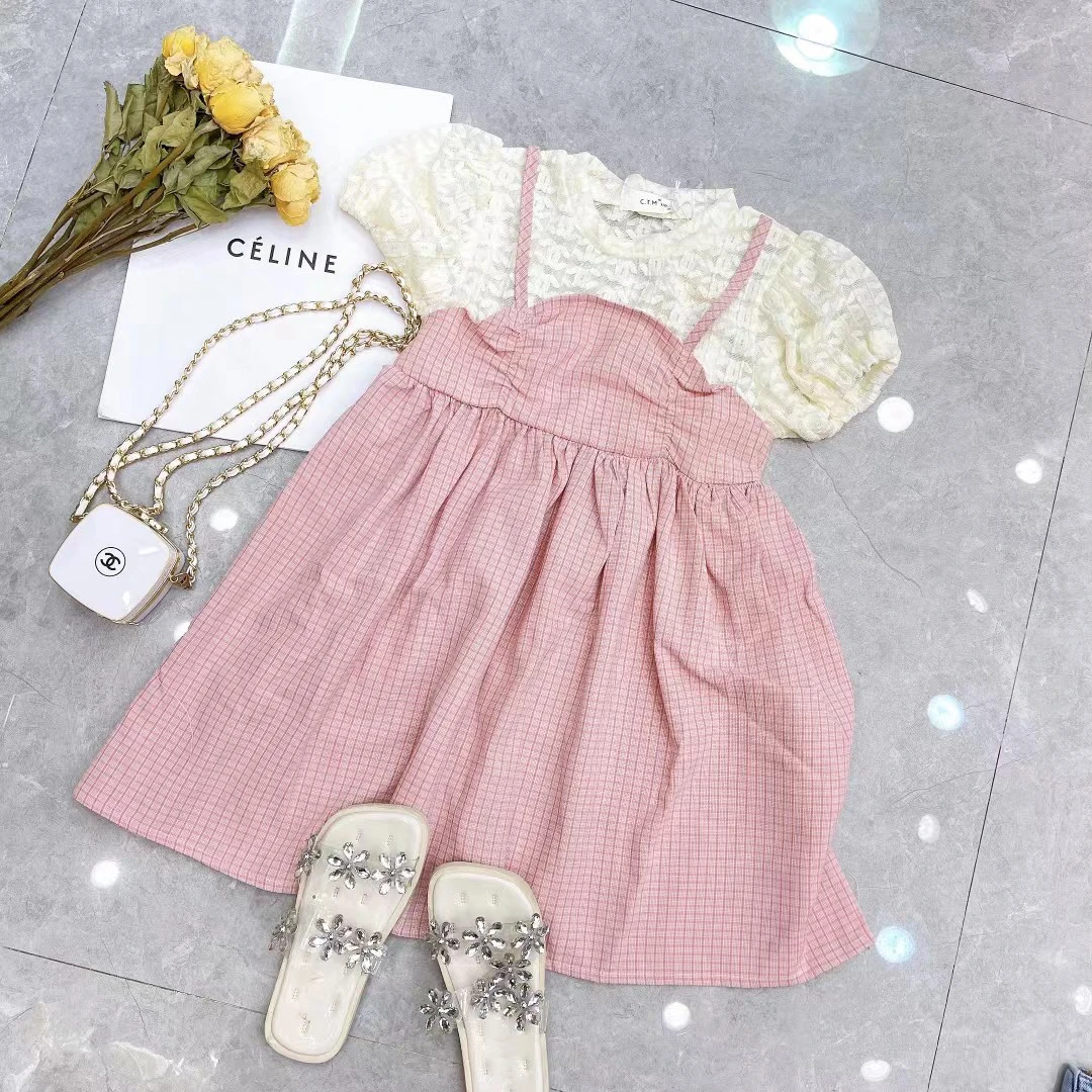 女童中童小香假两件连衣裙