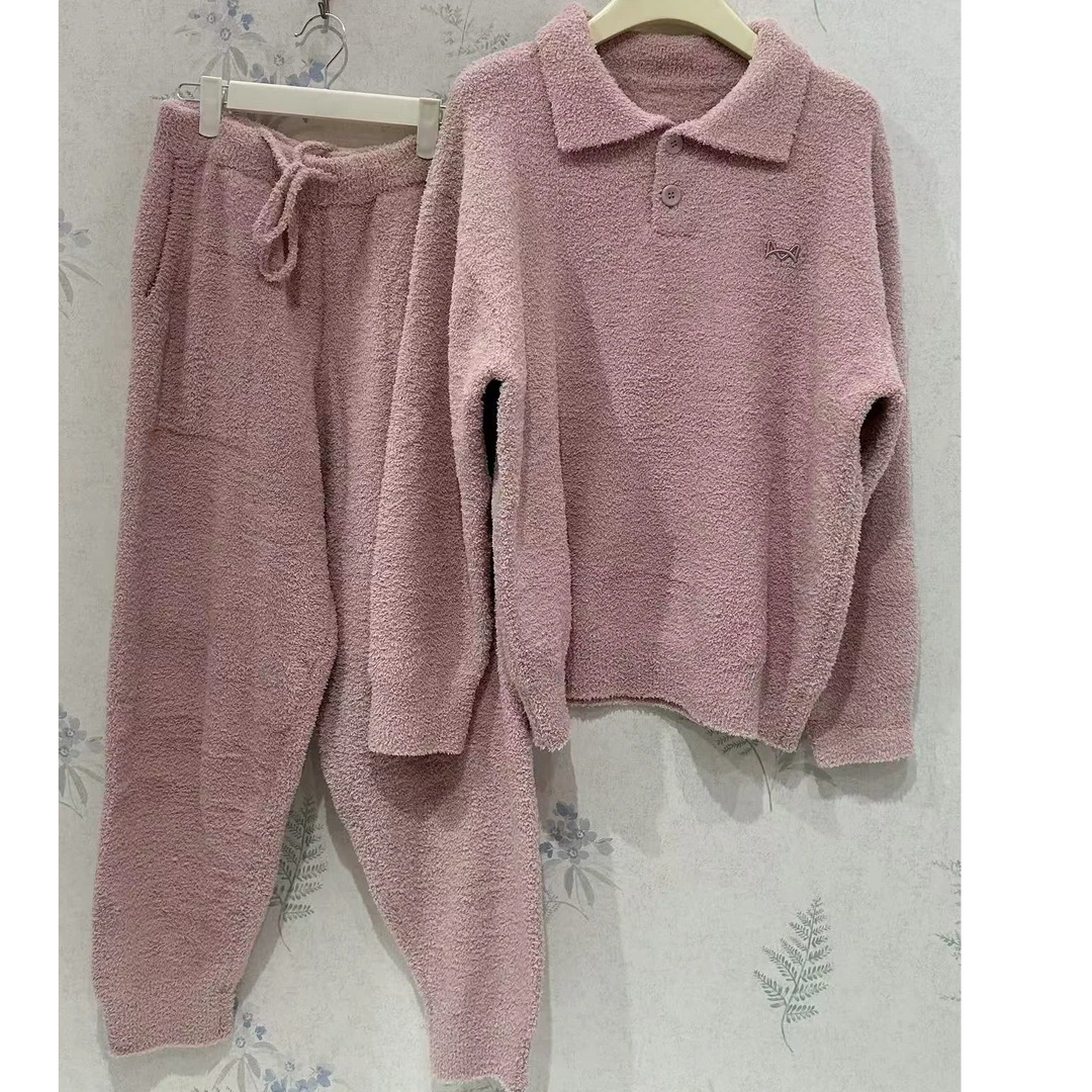 （年终钜惠）肌羽 半边绒 女款Polo衫家居服套装