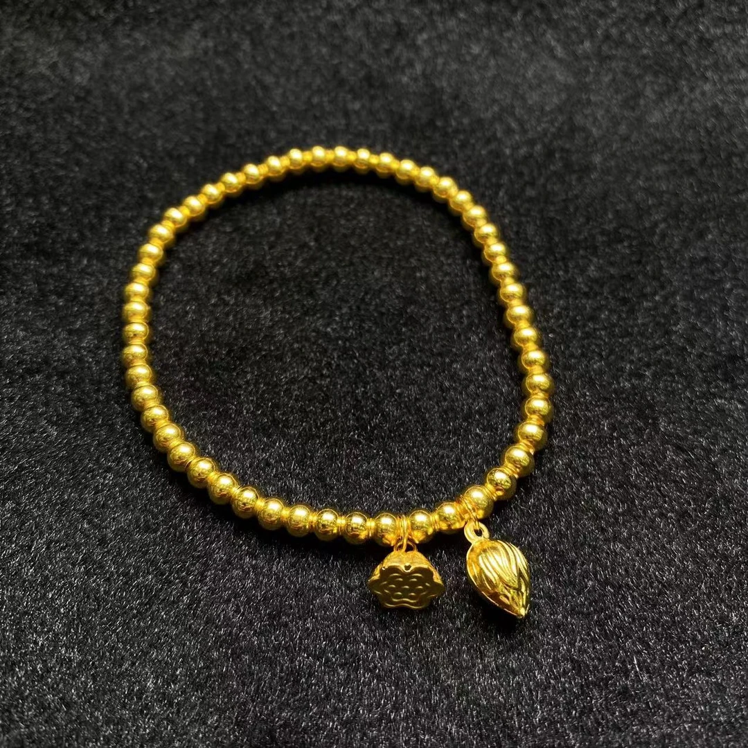 足银手链 【丫丫】足银两世欢金色手串