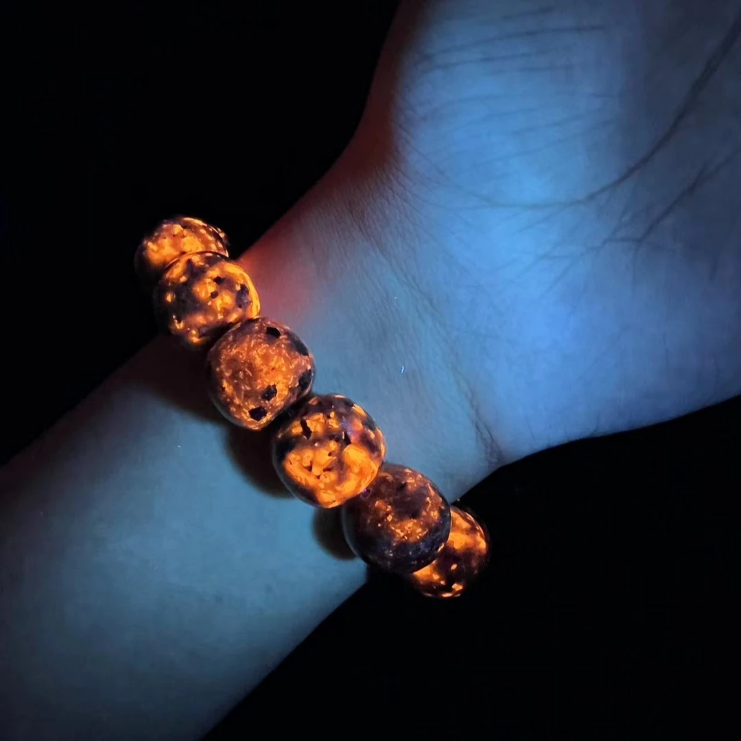 5A火灵石25年矿收藏级18mm老形珠手串手工天然圆润