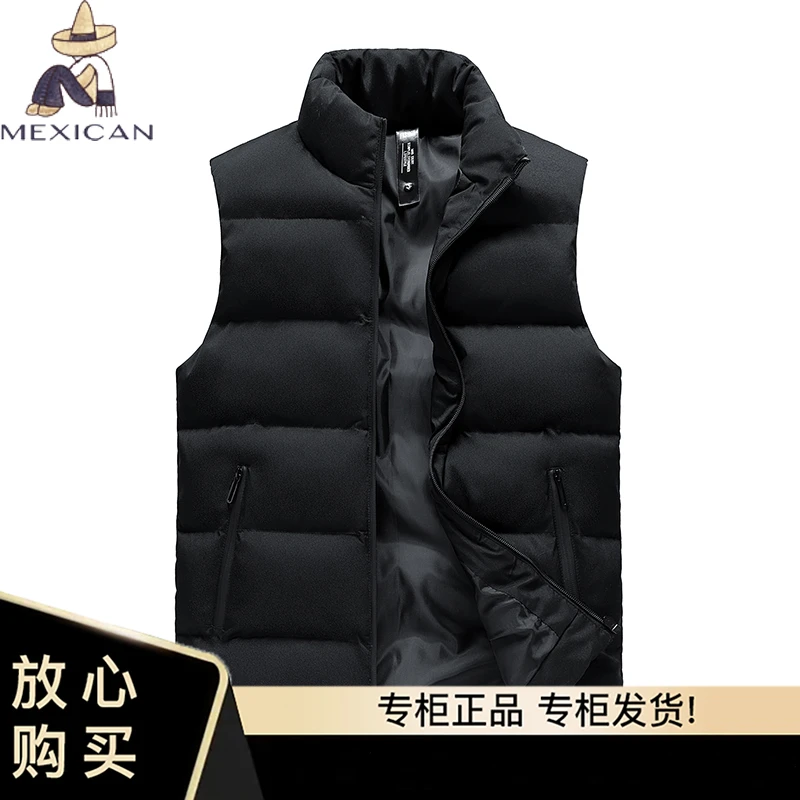 稻草人冬季棉马甲加厚保暖大码棉背心立领防风内搭休闲男女款上衣